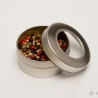 Silver Tin Clear Lid Canister